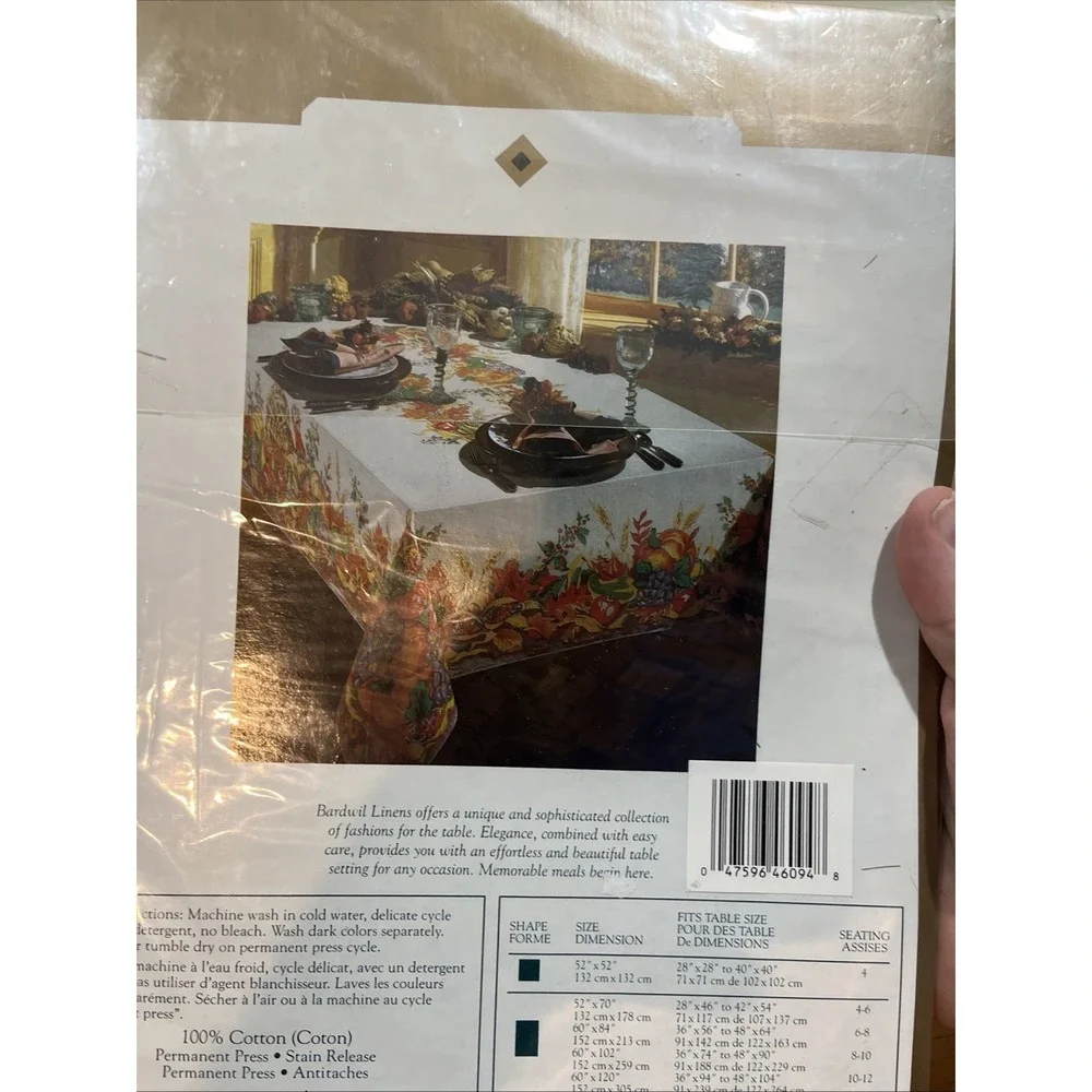 Bardwil Linens Thanksgiving‎ Fabric Tablecloth 60x84